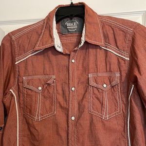 BKE western style snap closure shirt size medium
